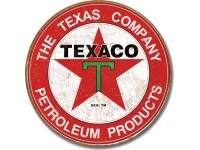 Enseigne Texaco en métal ronde / The Texas Company
